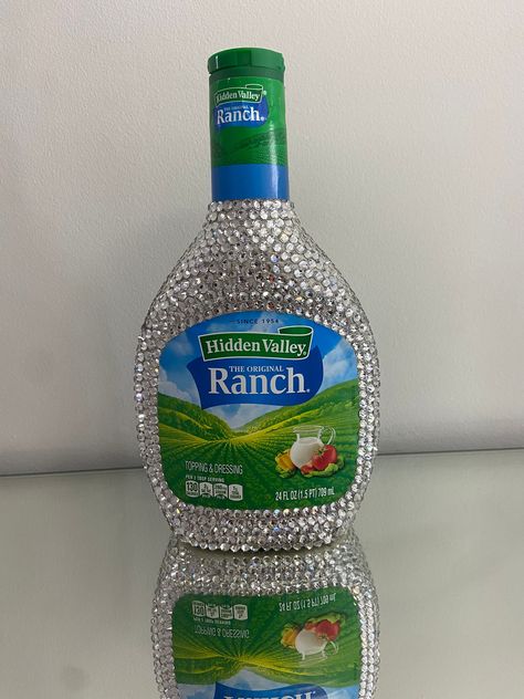 Rhinestone blinged out ranch bottle gifts condiments dressing anniversaries weddings gifts Christmas salads thanksgiving kitchen Salads Thanksgiving, Bejeweled Bottles, Bedazzled Stuff, Bedazzled Liquor Bottles, Bedazzled Bottle, Bling Bottles, Christmas Salads, Bling Ideas, Cute Dreads