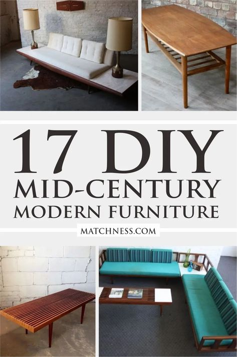 17 DIY Mid-Century Modern Furniture - Matchness.com Mid Century Diy Projects, Mid Century Furniture Diy, Mid Century Modern Furniture Plans, Diy Mid Century Modern Furniture, Diy Mid Century Modern Decor, Mid Century Diy, Diy Mid Century Modern, Mid Century Modern Couch, Diy Modern Furniture