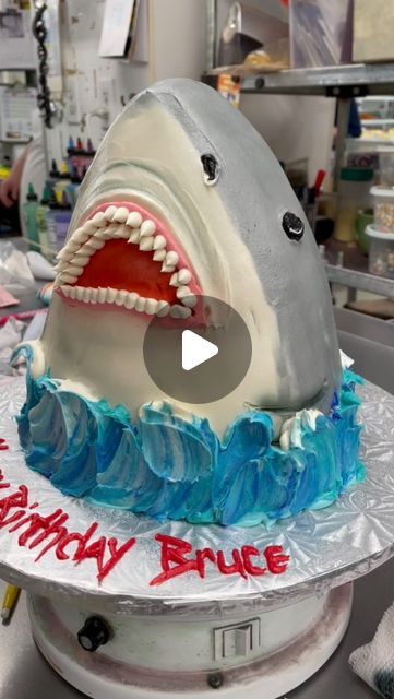 Bethel Bakery on Instagram: "Can you guess this cake design? 🤔  It’s a SHAAARK! 😱🦈  This week is Shark Week and we will have a variety of fin-tastic treats available in stores and for online orders! 🌊  Click the link in our bio to order!   #sharkweek #sharks #bethelbakery #buttercream #frenchbuttercream #pittsburghfood #cakedesigns #cakedecorating #pittsburgh #dessertoftheday #cakeoftheday #cakeart" Buttercream Shark Cake, Shark Cake Tutorial, Shark Cakes For Kids, Shark Cake Ideas, Shark Themed Cakes, Shark Cakes, Shark Birthday Cake, Pittsburgh Food, Shark Birthday Cakes