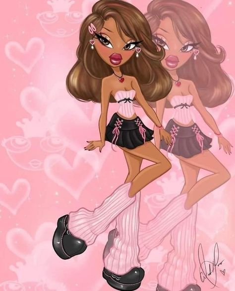 Drax Costume, Bratz Room, Pink Drawings, Bratz Sasha, Brunette Bombshell, Doll Backgrounds, Pink Drawing, Bratz Doll Outfits, Y2k Bratz