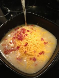 Loaded Baked Potato Soup Recipe, Baked Potato Soup Recipe, Potato Bacon Soup, Slow Cooker Potato Soup, Frozen Potatoes, Chowder Soup, Bacon Soup, Loaded Baked Potato Soup, Loaded Baked Potato