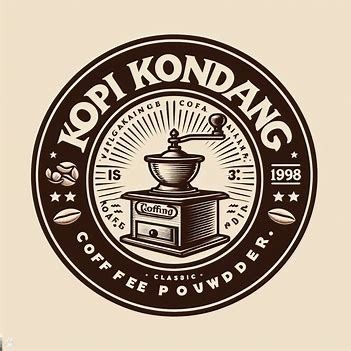 "Please create a logo design for coffee powder with the brand 'KOPI KONDANG.' The desired design should have a vintage touch that is classic with a combination of two colors. Please choose colors that reflect high quality and a classic taste. Include vintage elements such as a coffee cup, grinder, or other coffee-related elements that evoke a nostalgic feel. Ensure the typography creates an elegant brand identity and is easily readable - Image Creator dari Microsoft Designer Vintage Coffee Design, Vintage Coffee Logo, Logo Design For Coffee, Caffe Design, Elegant Brand Identity, Wm Logo, Shark Clothes, Logo Design Coffee, Package Template