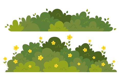 Garden Flower Illustration, Garden Illustration Art Drawings, Garden Design Illustration, Cute Grass Drawing, Grass Vector Illustrations, Garden Vector Illustration, Cute Garden Illustration, Cute Garden Drawing, Bushes Drawing