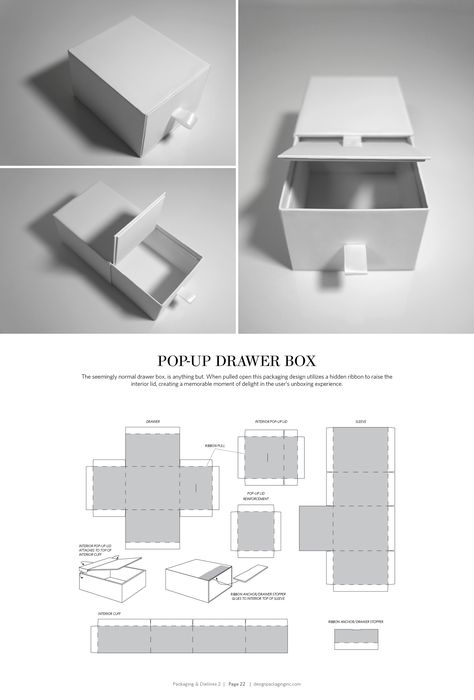 Pop-Up Drawer Box – FREE resource for structural packaging design dielines More Structural Packaging, Packaging Dielines, Kartu Ulang Tahun Diy, Pola Kotak, Packaging Template, Box Packaging Design, Packing Design, Packing Boxes, Drawer Box