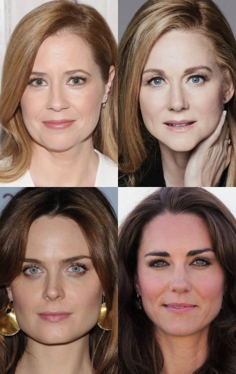 Jenna Fischer, Laura Linney, Emily Deschanel, and Kate Middleton Natural Ingenue Classic, Natural Classic Ingenue Style, Natural Classic Ingenue Essence, Natural Essence Makeup, Classic Natural Essence, Natural Ingenue Essence, Classic Ingenue Style, Natural Ingenue Style, Kibbe Essence