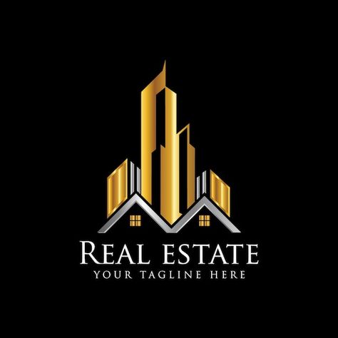 Logo design for real estate business pro... | Premium Vector #Freepik #vector #commerce-logo #finance-logo #rent-logo #logo-templates Luxury Real Estate Logo Design, Real Estate Wallpaper, Architecture Logo Design Ideas, Housing Logo, Apartment Logo, Real Estate Company Logo, Property Logo Design, Luxury Real Estate Logo, Family Wealth