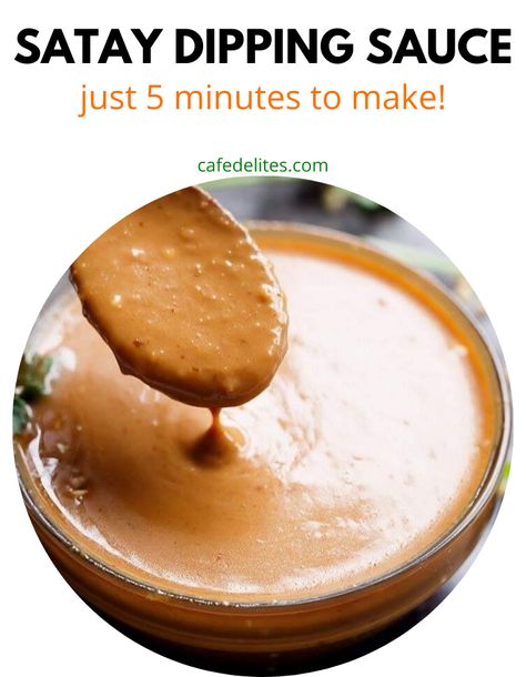 Satay Sauce Recipe, Easy Dipping Sauce, Satay Sauce, Indulgent Food, Cooking Sauces, Fall Cooking, Dessert Salads, Homemade Sauce, Easy Food To Make