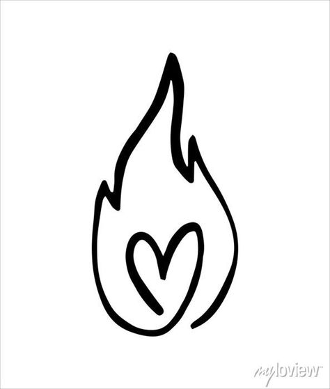 Flame Tattoo, Simple Tats, Matching Friend Tattoos, Sigil Tattoo, Single Line Tattoo, Flame Tattoos, Western Tattoos, Fire Tattoo, Doodle Tattoo