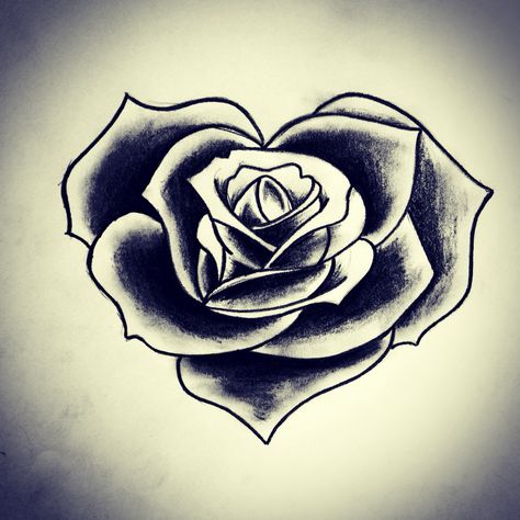 Heart shaped rose Crichton Designs, Heart Rose Drawing, Rose Heart Tattoo, Heart Tat, Stone Tattoo, Rose Sleeve, Shape Tattoo, About Rose, About Heart