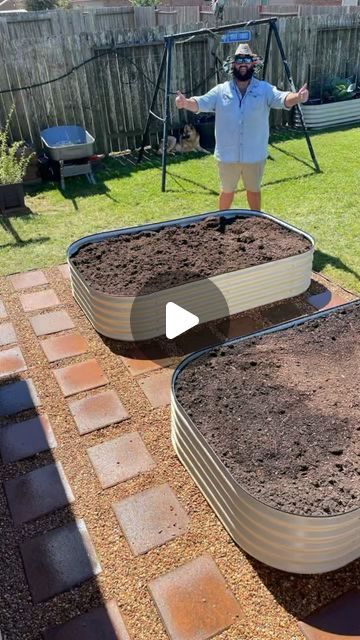 Destin Noak on Instagram: "Installing Pea Gravel and Pavers Around My @vego_garden Raised Beds!" Raised Garden Beds With Pea Gravel, Gravel And Pavers, Pea Gravel Garden, Vego Garden, Gravel Patio, Gravel Garden, Pea Gravel, Raised Beds, Raised Garden Beds