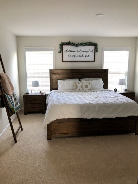 Simple Couple Bedroom, Cozy Farmhouse Bedroom Ideas Romantic, Farmhouse Bedroom Dark Wood, Spicy Bedroom Ideas, Cozy Master Bedrooms Decor Romantic, Master Bedrooms Decor Cozy Romantic, Couple Bedroom Ideas For Small Rooms, Couples Bedroom Decor, Wooden Wardrobe Designs