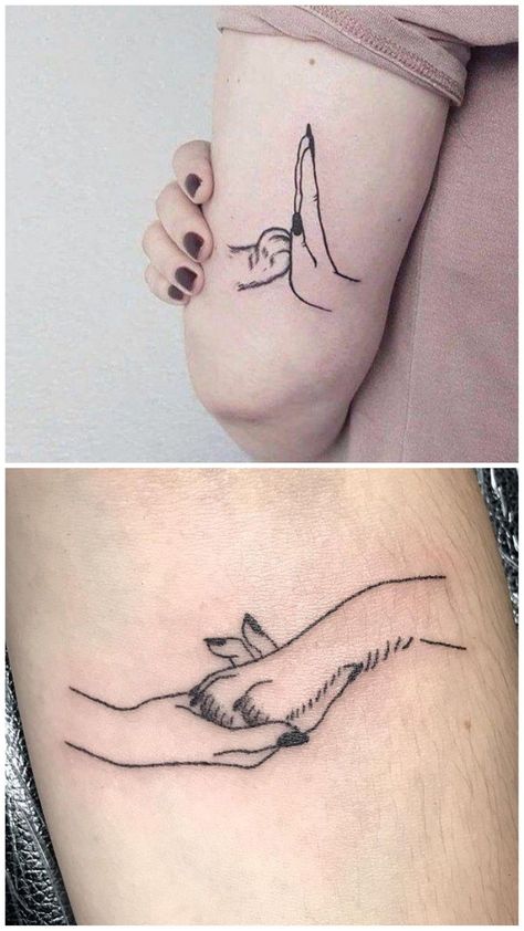 Travel Bug Tattoo, Dog Hand Tattoo, Unique Dog Tattoo, Tato Henna, Tasteful Tattoos, Discreet Tattoos, Subtle Tattoos, Elegant Tattoos, Cat And Dog