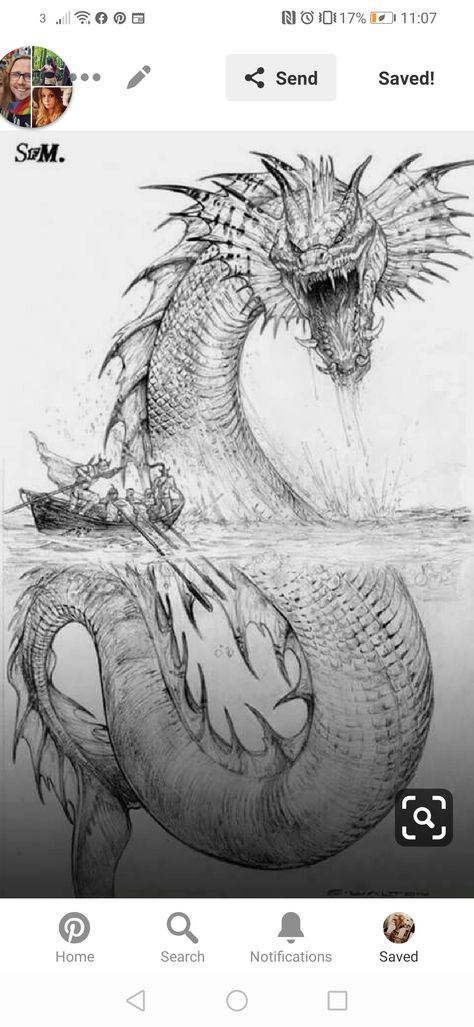 Ocean Monster Drawing, Leviathan Monster Sea Dragon, Mythical Creature Drawings Sketches, Sea Monster Tattoo, Leviathan Tattoo, Sea Dragon Leviathan, Monster Collage, Scary Sea Creatures, Final Fantasy Tattoo