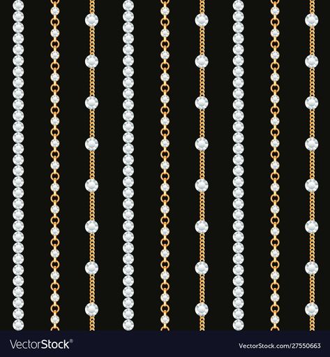 Gothic Pattern, Diamond Vector, Arte Do Kawaii, Paisley Art, Gold Baroque, Gold Chain Design, Textile Print, Border Embroidery Designs, Chain Pattern