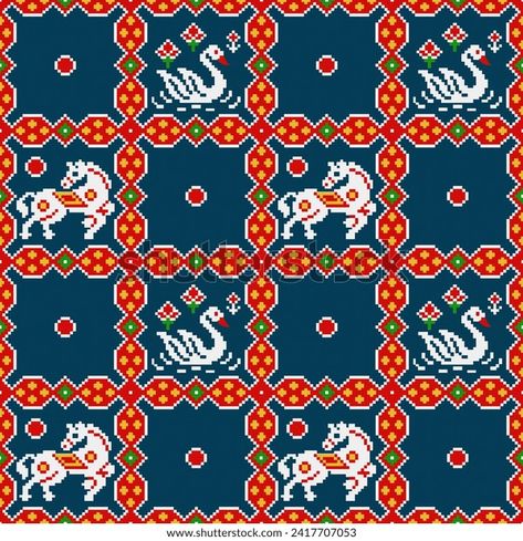 Patola Pattern, Kalamkari Pattern, Patola Design, Digital Patterns, 3d Objects, Digital Pattern, Stock Illustration, Digital Design, Every Day