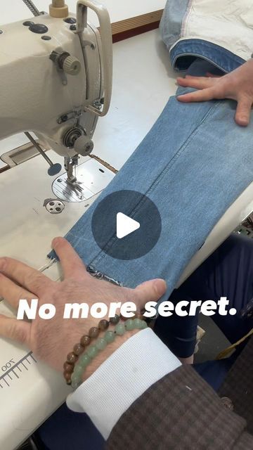 450K views · 13K likes | The Great Tailor on Instagram: "Keep the original sewing when you are narrowing the jeans legs.  . . . . #jeans #narrow #legs #original #sewing #tailoring #bestone #thegreattailor #explorepage #trendingreels #mensfashion #womenswear #cleanfit #outfit #fashionstyle #gq #dapperfashion ." How To Narrow Pant Legs Tutorials, Diy For Jeans, How To Take In Jeans Legs Tutorials, Altering Jeans Legs Tutorials, Alterations Clothing Altering Pants, How To Taper Wide Leg Pants, How To Expand Waistband On Jeans, How To Sew Jeans, Lengthen Jeans