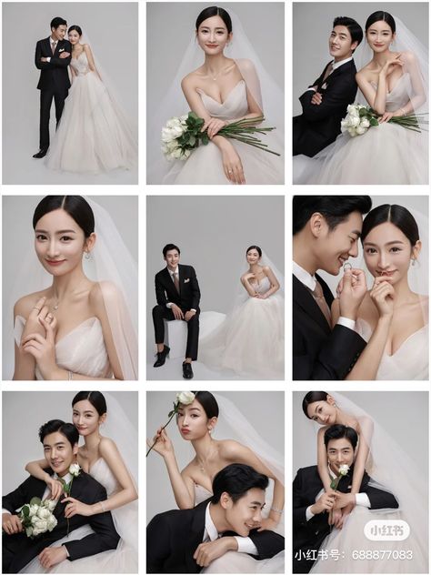 Prenup Korean Style, Wedding Pictures Studio, Wedding Pre Photoshoot, Wedding Poses Studio, Wedding Poses Korean, Pre Wedding Poses Studio, Prenup Photoshoot Studio, Korean Style Wedding Photoshoot, Korean Prewedding Photography Studio