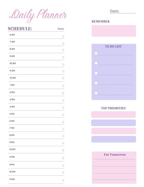 Daily Pink Planner momplanner #ipadmonthlyplanner #onenotetemplate #plannerlife Hojas Aesthetic, Study Planner Printable Free, Pink Daily Planner, Goal Planner Free, Cute Daily Planner, Weekly Budget Planner, Daily Planner Printables Free, Study Planner Printable, Student Planner Printable