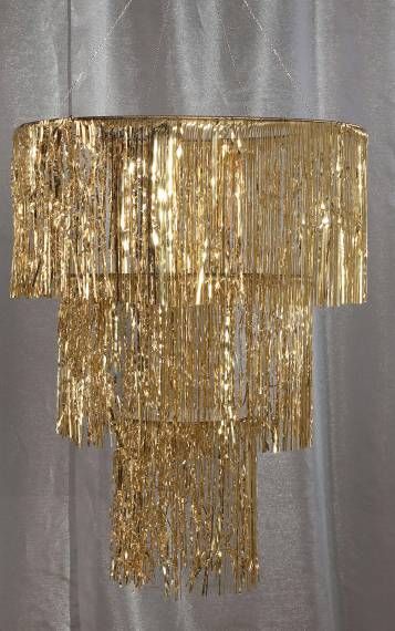 Gold Three Tier Chandelier                                                                                                                                                                                 More Burlesque Party Decorations, Deco Nouvel An, Gatsby Birthday Party, Burlesque Party, Chandelier Decorations, Gatsby Party Decorations, Speakeasy Party, Great Gatsby Themed Party, Great Gatsby Theme