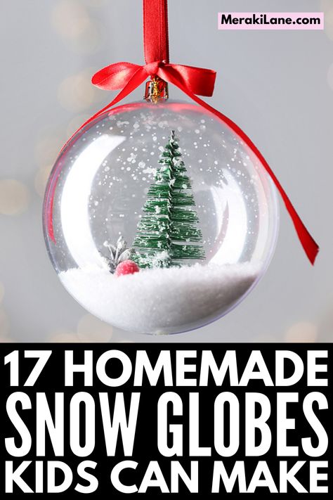 Winter Wonderland: 17 Fun and Creative Snow Globe Crafts for Kids Dollar Tree Snow Globe Ornament, Homemade Snowglobe For Kids, Plastic Snow Globes For Kids, Christmas Crafts For Kids Snow Globes, Snowglobe Craft For Toddlers, Diy Glass Ornament Ideas, Christmas Crafts Snow Globes, Snowglobe Ornaments Diy Kids, How To Make Snow Globes