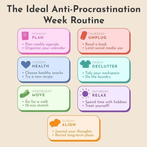 Virtue Map on Instagram: "You can easily stay on top of things and avoid stress by being organized. Planning your routine is a skill that is developed over time through practice. Become more organized and productive with Virtue Map! 💪🥇⁠" Help With Procrastination, Get Rid Of Procrastination, How To Get Rid Of Procrastination, Anti Procrastination Daily Routine, How To Stop Procrastinating Motivation, Overcome Procrastination Tips, How To Stop Procrastinating Studying, How To Avoid Procrastination, How To Stop Procrastination