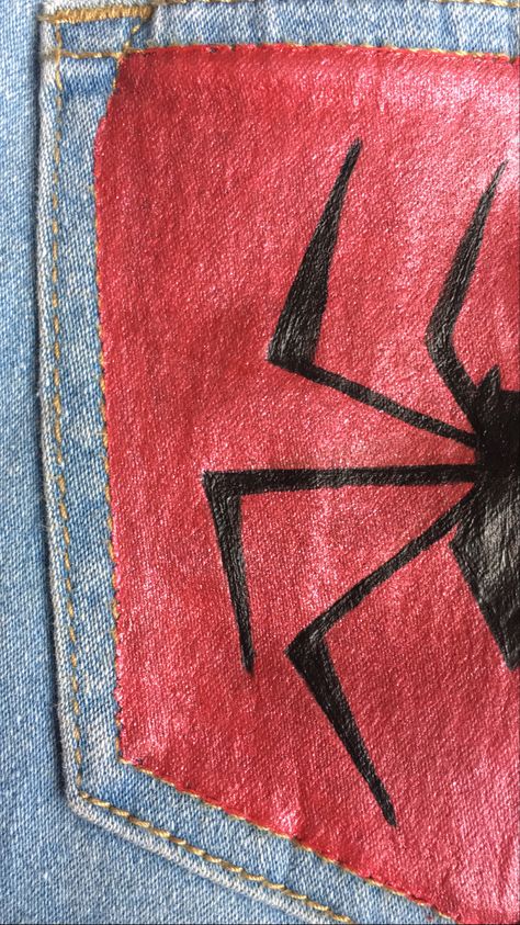 Spiderman Senior Jeans, Spider Man Jeans, Spiderman Jeans, Painted Pants, Senior Jeans, Clothes Ideas, Red Shorts, Diy Clothes, Spiderman