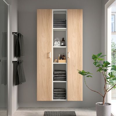 Enhet Ikea Bedroom, Ikea Bathroom Storage, Ikea Bathroom, Bathroom Inspiration Modern, Storage Cabinet Shelves, Small Space Storage, Ikea Cabinets, Small Bathroom Storage, Wood Pattern