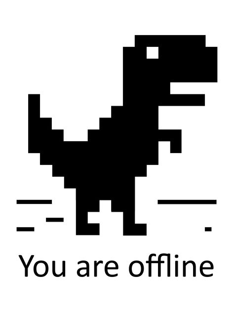 Offline Dinosaur | Google Chrome | Dinosaur Game Google Dinosaur Tattoo, You Are Offline Dino, Google Dinosaur Game, Pixel Tattoo Ideas, Dinosaur Graffiti, T Rex Google, Pixel Art Tattoo, Google Dinosaur, Levi Tattoo