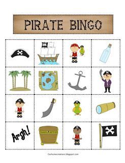 Free printable pirate bingo game. Letter X Preschool, Pirate Bingo, Pirate Worksheets, Pirate Preschool, Pirate Unit, Pirates Theme, Cognitive Thinking, Pirate Classroom, Pirate Activities