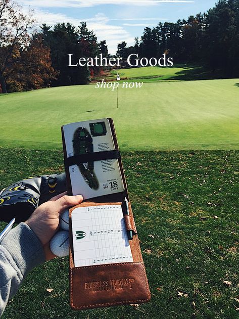 Golf Score Card Holder, Golf Leather Goods, Leather Golf Scorecard Holder, Diy Golf Scorecard Holder, Leather Golf Accessories, Golf Accessories For Men, Golf Garage, Golf Yardage Book, Golf Zone