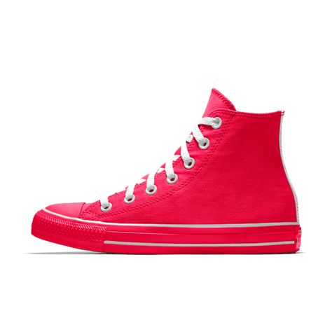 Allstars Converse, Red Converse Shoes, Red Chucks, Chuck Taylor Shoes, Custom Chuck Taylors, Converse Custom, High Top Shoe, Red Converse, Custom Converse