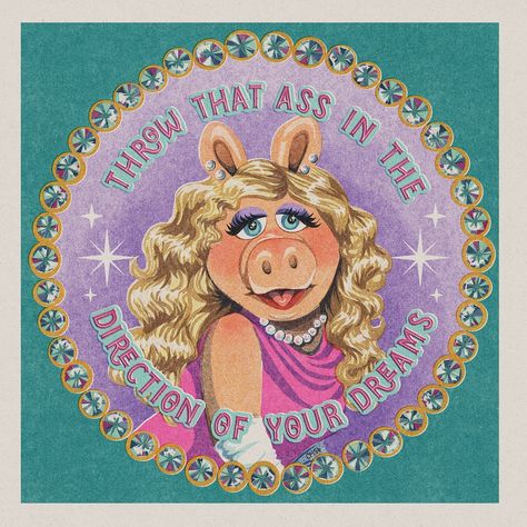 Bisexual Queen🐷👑🩷💜💙 It’s pride month and I’m coming out…as a big fan of the muppets. And also super queer and not a woman, but yall… | Instagram Happy Posters, Muppet Quotes, Muppets Aesthetic, Campy Aesthetic, Janice Muppet Aesthetic, The Muppets Aesthetic, Pigs In Space The Muppets, Piggy Muppets, Muppet Memes Dark