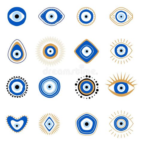 Greek evil eye vector symbol of protection. Amulet icon. Turkish Nazar Boncugu amulet illustration. Believed that it protects. Against evil eye. Super stock illustration Greek Evil Eye Tattoo, Turkish Symbols, Eye Vector, Cozy Cuddles, Evil Eye Tattoo, Evil Eye Art, Eye Designs, Eye Illustration, Greek Blue