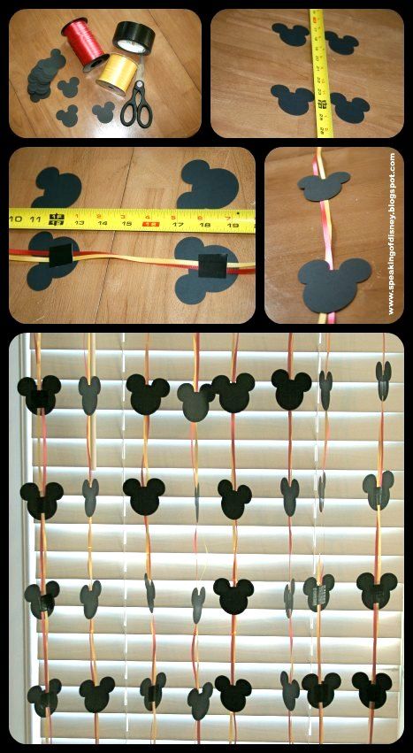 Easy DYI Disney Garland - Decorations for your hotel room -  Speaking of Disney Disney Garland, Mickey Garland, Easy Dyi, Γενέθλια Mickey Mouse, Mickey Mouse Classroom, Mickey Mouse Bday, Twodles Birthday, Deco Disney, Mickey Mouse Themed Birthday Party