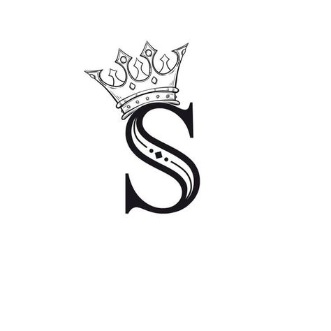 Letter Tattoos Initials With Crown, Letter S With Crown, S With Crown Tattoo, S Initial Tattoo, Princess Tiara Tattoo, King Tattoo Design, Png Crown, Tiara Tattoo, King Crown Tattoo