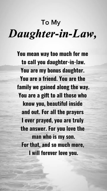 Daughter N Law Quotes, Letter To My Soon To Be Daughter In Law, Letter To My New Daughter In Law, Daughter In Law Quotes Love, Bible Verse For Daughter, Daughter In Law Quotes, Letter To Daughter, Birthday Verses For Cards, Soul Messages