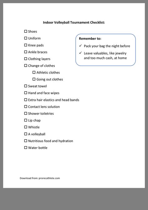 What To Bring To Volleyball Tournament, What To Bring To Your First Volleyball Tournament, Volleyball Bag Checklist, Proper Volleyball Etiquette, Volleyball Tournament Checklist, Volleyball Crafts, Indoor Volleyball, Volleyball Tournaments, Ankle Braces