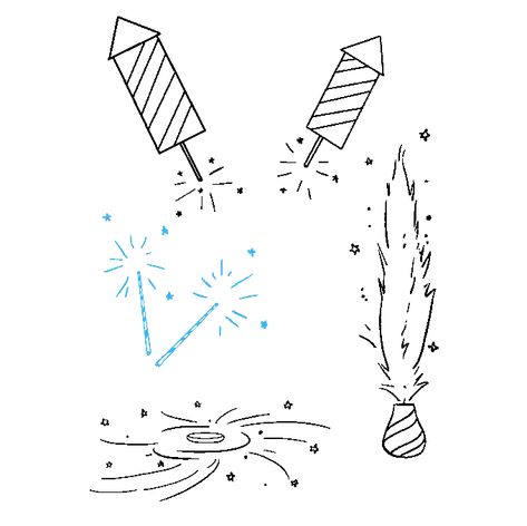 How to Draw Fireworks - Really Easy Drawing Tutorial Easy Firework Drawing, Fireworks Drawing, 52 Lists, How To Draw Fireworks, Fireworks Clipart, Diwali Drawing, Chalkboard Doodles, Easy Drawing Tutorial, Happy New Year Cards