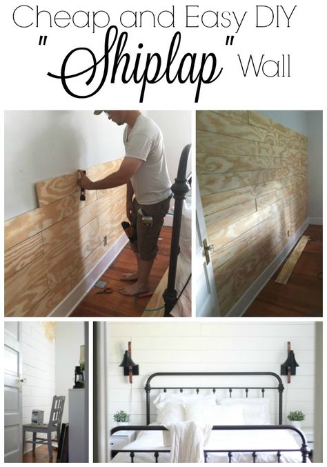 Cheap and easy DIY shiplap wall Diy Shiplap Wall, Diy Home Decor For Apartments, Shiplap Wall Diy, Ship Lap, Shiplap Wall, Diy Shiplap, Farmhouse Bedroom, Boho Interior, Easy Home Decor