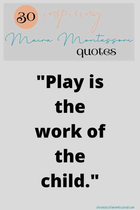 30 of Maria Montessori’s most inspiring quotes | Chronicles of a Momtessorian Montessori, Maria Montessori Quotes Early Childhood, Childcare Quotes, Maria Montessori Quotes, Early Childhood Education Quotes, Quotes On Education, Card Ornaments, Montessori Quotes, Childhood Quotes