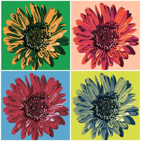 Pop Art Flower by Vivek Mandalia-Blossom Digital Collection 2019. Pop Art Flowers Painting, Flowers Pop Art, Pop Art Nature, Newspaper Art Diy, Flower Pop Art, Spring Restaurant, Living Room Conservatory, Pop Art Flowers, Flowers Colourful