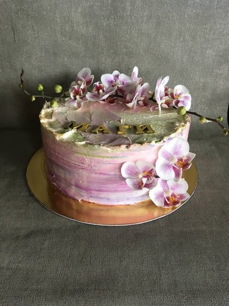 Orchid Cake, Cake With Flowers, Summer Cake, Birthday Babe, Cake Inspo, Pretty Birthday Cakes, Cute Birthday Cakes, Cute Desserts, Birthday Dinners