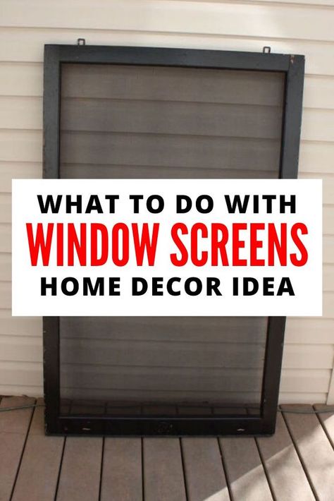 Diy Old Screen Door Ideas, Old Window Screen Ideas, Old Screens Repurposed, Old Screen Window Ideas Diy Projects, Vintage Window Screen Ideas, Old Window Porch Decor, Screen Window Ideas Diy, Diy Window Screen Ideas, Painted Screens Ideas