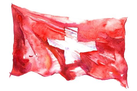 Germany Watercolor, Flag Of Germany, Swiss Flag, Switzerland Flag, Norwegian Flag, Germany Flag, Flag Art, Holiday Flyer, Watercolor Illustration