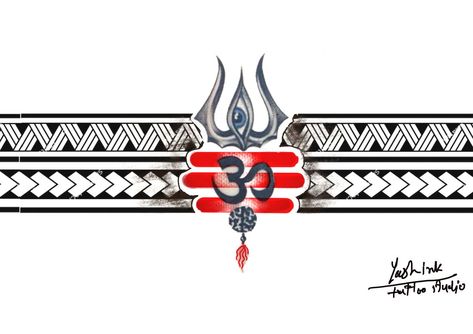 Trishul Armband Tattoo Design, Round Arm Tattoo, Belt Tattoo For Men, Wrist Band Tattoo Design, Trishul Armband Tattoo, Shiva Armband Tattoo Design, Trishul Band Tattoo, Hand Band Tattoo For Men, Mahadev Band Tattoo