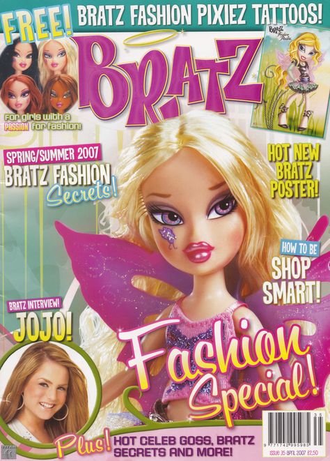 Bratz Magazine, Pink Bratz, 2000s Posters, Y2k Magazine, 2000s Magazines, Cartoons Magazine, Hearts Aesthetic, Bratz Fashion, Bratz Aesthetic