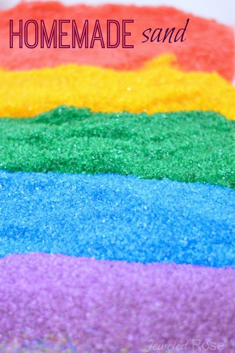 Homemade Sand, Diy Colored Sand, Sands Recipe, Magic Sand, Sand Crafts, Colored Sand, Educational Activities For Kids, Sand Art, Play Food