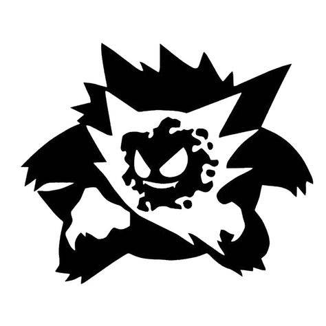 Gastly Evolution, Pokemon Stencils, Gengar Tattoo, Gastly Pokemon, Pokemon Pumpkin, Pokemon Decal, Evolution Tattoo, Pumpkin Images, Ghost Pokemon