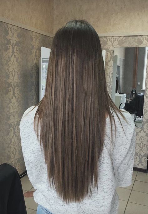 Long Hair V Cut, Medium Length Haircuts For Women, Haircuts For Long Hair Straight, V Cut Hair, V Hair, Straight Hair Cuts, Brunette Hair With Highlights, Ash Blonde Hair, Blonde Hair With Highlights