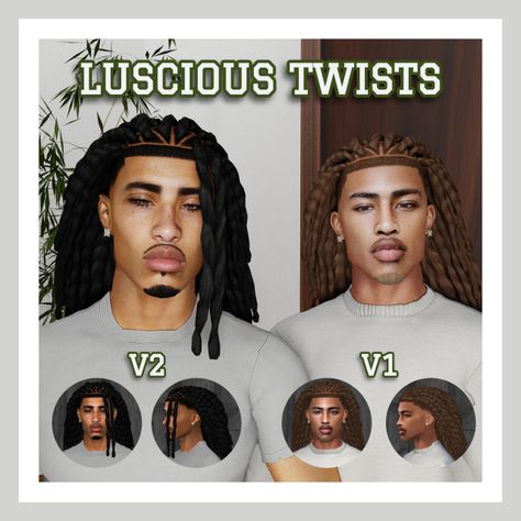 LUSCIOUS TWISTS Strand Twist Men, Two Strand Twist Men, Twist Men, Sim4 Cc, Dyed Tips, Two Strand Twist, Maxis Match, Please Do, Have Fun